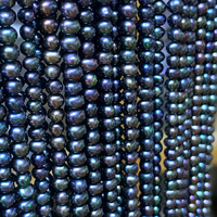 Zhuji naturel 3-10mm perles de perles d'eau douce bleu vert noir forme ovale bon lustre paon pour la fabrication de bijoux perles en vrac