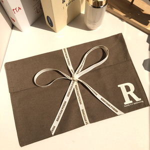 Pochette en coton et lin personnalisée avec logo imprimé, sac de rangement pour cadeaux, trousse de maquillage, pochette anti-poussière écologique en tissu de coton et lin pour chapeau - Product Image 4
