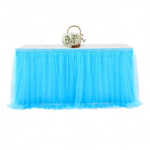Jupe de table bleu clair pour Halloween, mariages, anniversaires d'enfants et banquets (vente en gros) - Product Image 4