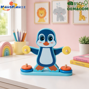 <span class=keywords><strong>Jeu</strong></span> d'équilibre <span class=keywords><strong>pingouin</strong></span> en bois pour l'éveil des enfants, entraînement à la logique et à la pensée, apprentissage des poids et des capacités de perception - Product Image 1