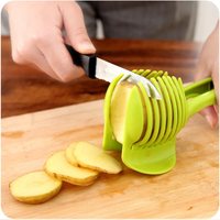 Alat Dapur Praktis Pemotong Bawang Stainless Steel Pemotong Kentang Tomat Pemotong Sayur Buah Aksesoris