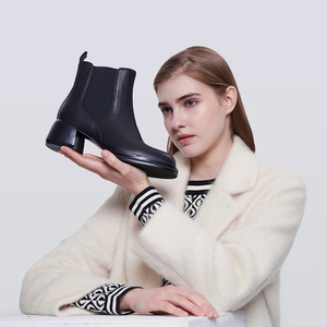 Botines Chelsea de Mujer Hechos a Mano, Cómodos, con Suela Gruesa, Tacón Cuadrado y Punta Cuadrada, de Cuero - Product Image 6