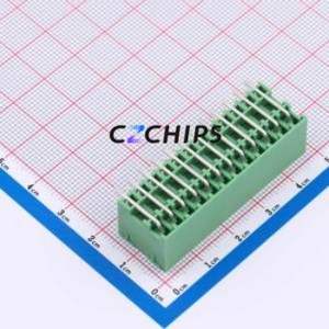DB2ERHB-3.81-2*12P-GN Plug-in Terminal Block Bent Lead Through Hole,P=3.81mm Board-to-Board / Socket - Closed 2x12P 3.81mm Green - Product Image 2