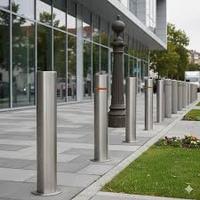 Poteaux de stationnement en acier inoxydable 304 de qualité ingénierie, haute protection contre les chocs, couleur argent, vente en gros d'usine, les plus vendus