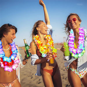 Decoración para Fiesta Temática <span class=keywords><strong>de</strong></span> Hawái 2026, Guirnalda <span class=keywords><strong>de</strong></span> <span class=keywords><strong>Flores</strong></span>, Pulsera Hula, Leis Hawaianos, Collar LED Luminoso <span class=keywords><strong>de</strong></span> Navidad, Envío Directo - Product Image 5