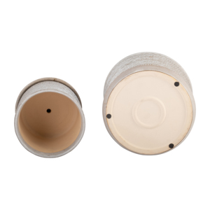 Vasi rotondi in gres effetto tribale con sottovaso per piante da interno ed esterno, decorazione d'accento - Product Image 6