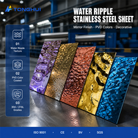 Lembaran Panel Dinding & Plafon Baja Tahan Karat Seri 300 Cold Rolled, Pelat Bergelombang Motif Air, Layanan Pemrosesan Pembengkokan ANSI
