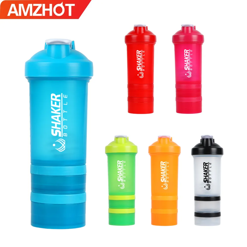 B30-0067 prodotti più venduti su Amz Logo personalizzato 450ml Protein Shaker Gym Sports Water Bottle con sfera di miscelazione in acciaio inossidabile