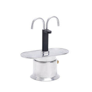Cafetera Italiana para el Hogar, Cafetera Espresso para Exteriores, Cafetera <span class=keywords><strong>Moka</strong></span> de Doble Tubo, <span class=keywords><strong>Mini</strong></span> Cafetera de Aluminio de Grado Alimenticio para 2 Tazas - Product Image 1