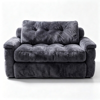 Fauteuil de salon sectionnel ergonomique sans cadre à assise profonde avec soutien lombaire en mousse à mémoire de forme compressée