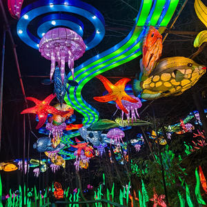 Lanterne de Lotus de passage en soie chinoise personnalisable lampe de plante de Simulation décorative extérieure étanche artisanat artisanal - Product Image 6