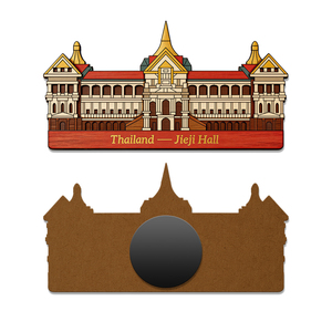 แม่เหล็กติดตู้เย็นรูปวัดเจียเจ กำแพงแดง หอคอยทอง พระวิหารเจียเจ กรุงเทพฯ ของตกแต่งบ้าน ของที่ระลึกทางวัฒนธรรม ของสะสม ของที่ระลึกการเดินทาง - Product Image 1