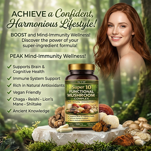 Super 10 Functional <strong>Mushroom</strong> <strong>Capsule</strong> Complex Manufacturer Direct <strong>Chaga</strong> Reishi Lion's Mane Immune Brain Support Supplement - Product Image 1