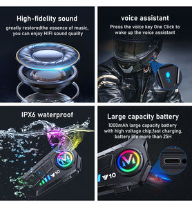 Più popolari Y10 moto cuffie sportive cuffia da sci impermeabile cancellazione del rumore moto blu dente casco auricolari - Product Image 3