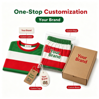 Ensemble de pyjamas de Noël personnalisés à rayures tricolores rouge et vert pour toute la famille, vêtements de nuit en polyester pour hommes, femmes et enfants, livraison directe POD MOQ 1PC