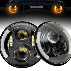 Jael-yeux d'ange led 7 pouces, feu clignotant pour lada niva 4x4 Uaz Hunter Hummer nissan patrol jeep wrangler