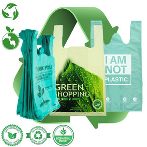Écologique à base de plantes matériau pla pbat t-shirt <span class=keywords><strong>bio</strong></span> dégradable compostable shopping bolsas biodégradable épicerie sac en plastique - Product Image 4