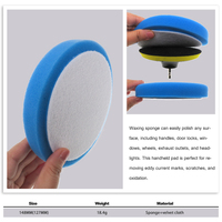 Éponge plate de polissage en mousse DA de 6 pouces (148 mm) bleue avec fixation auto-agrippante pour l'entretien automobile, le lustrage et le nettoyage