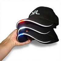 Gorra de Béisbol con Visera Curva Luminosa y Logotipo Bordado Personalizado, Gorra Trucker para Exteriores con Luces LED Multicolor, Tela Común, Unisex