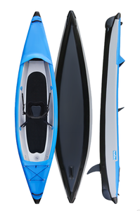 Kayak ligero de rescate con base de alambre y rayas, ideal para pesca familiar y paseos al aire libre. - Product Image 4