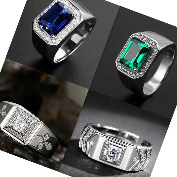 Циркон классический бриллиант 18K позолоченное роскошное мужское кольцо обручальное кольцо оптом