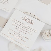 Ensemble d'invitations de mariage en typographie, papier coton exquis gaufré en couleur avec carte détaillée, ensemble d'invitations de mariage moderne et simple