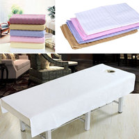 Ensemble de couvre-draps de table de massage en microfibre/coton doux avec trou de poitrine Drap plat ajusté élastique