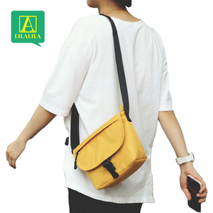 Lilalila nouveau <span class=keywords><strong>2023</strong></span> à la mode marque jaune toile femmes une épaule bandoulière sport facteur étudiant hommes personnalité taille sac - Product Image 2