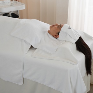 Serviettes dédiées SPA Salon de beauté épaissi Logo personnalisé Ensemble de serviettes de bain et de cheveux Motif <span class=keywords><strong>Serviette</strong></span> de lit <span class=keywords><strong>personnalisée</strong></span> Votre nom - Product Image 4