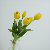 GOG1028 buket bunga tulip Belanda PVC kualitas tinggi dekorasi dalam ruangan sentuhan asli buatan tangan untuk rumah untuk Hari Ibu Halloween