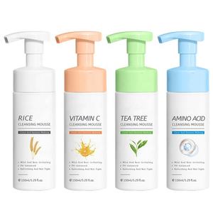 Mousse nettoyante visage personnalisée OEM avec logo, soin naturel de la peau, vitamine C, riz, arbre à thé, acides aminés - Product Image 1