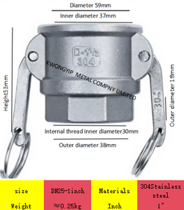 304 Stainless Steel <b>Quick</b> Connect D-Type Female Thread Snap-on Water Pipe <b>Connector</b> with Male NPT Threads and Hooks - Product Image 6