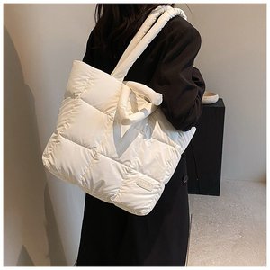New! Custom Logo Womens Puffy Quilted <strong>Puffer</strong> Tote Handbags Shoulder Crossbody Bags - Product Image 2