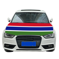 Drapeau national de couverture de capot de voiture de Gambie drapeau de couverture de moteur de voiture vente en gros de tissu élastique personnalisé vente directe d'usine