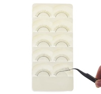 OEM vente en gros 5 paires de longs 8mm kit de formation d'extension de faux cils synthétiques pour les boîtes de pratique de salon de beauté incluses