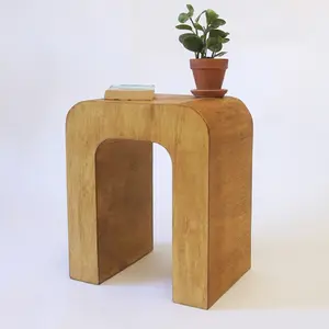 आधुनिक लिविंग रूम फर्नीचर कॉफी टेबल लकड़ी सोफा बालकनी साइड टेबल प्राकृतिक मैट फिनिश ठोस सागौन लकड़ी