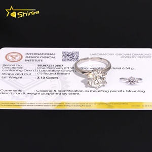 Anello di Fidanzamento da Donna in Platino PT950 con Diamante Coltivato in Laboratorio da 3 Carati, Design Classico a 6 Griffe - Product Image 6
