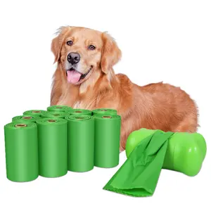 Eco amigável trela biodegradável com cão cocô saco titular atacado cão cocô sacos compostáveis com gravata h