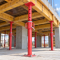 Étai en acier peint réglable robuste pour coffrage et soutènement de dalles de béton dans les travaux de construction