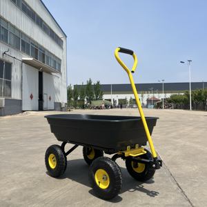 Nampan rangka baja lipat 4 roda tahan lama troli kapasitas 200KG Poly Garden Dump <span class=keywords><strong>Truck</strong></span> OEM limbah tangan tugas berat yang dapat disesuaikan - Product Image 4