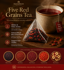 Té <span class=keywords><strong>de</strong></span> 5 Granos Rojos Aurorabloom: Mezcla <span class=keywords><strong>de</strong></span> <span class=keywords><strong>Arroz</strong></span> Rojo, Frijol Rojo, Jujube y Goji - Té Herbal para el Bienestar Femenino - Product Image 3