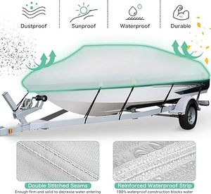 Cubierta de <span class=keywords><strong>barco</strong></span> personalizada 1200D de 14-18 pulgadas, cubierta de <span class=keywords><strong>barco</strong></span> universal protegida UV impermeable de alta calidad - Product Image 4