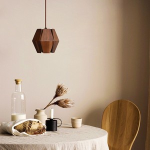 Acacia Wood Pendant <b>Light</b> Led Warm White <b>Light</b> For Dining Room Living Room Home Decor - Product Image 2