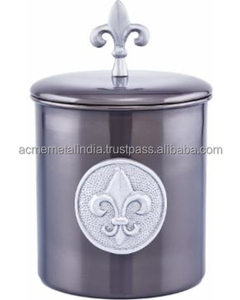 ชุดภาชนะเก็บของดีบุกเคลือบ4ชิ้นพร้อมลายนกสีฟ้าเหมาะสำหรับห้องครัวและอาหารบ้านที่ผลิตในอินเดีย - Product Image 5