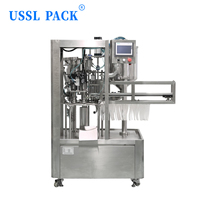 Machine de remplissage et de bouchage automatique de sachets à bec verseur RI-2A avec trémie de mélange en acier inoxydable pour boissons et sachets souples