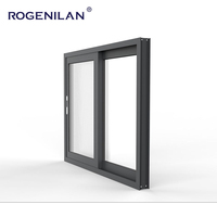 Rogenilan Winddichte Aluminium-Schiebefenster und -Türen mit Low-E-Glas und Gitter, Kleine Schiebefenster für Keller