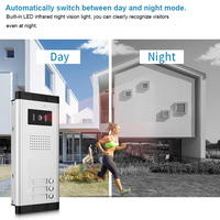 Interphone vidéo villa de bonne qualité, interphone avec moniteur, 3 unités, appartements, 4 fils, système d'interphone vidéo de porte