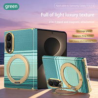 Étui pliable à motif Kevlar pour Samsung Z Fold8 avec placage électrolytique et adhérence magnétique, support rotatif Fold 8 Ultra, compatible Fold 7 et 6