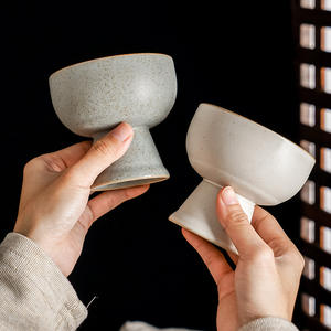 طبق معجنات من السيراميك طويل القامة على الطراز الياباني طراز صيني طبق فواكه مجففة بسيط رائع أطباق كيك للشاي والوجبات الخفيفة المنزلية - Product Image 3