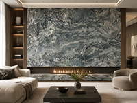 Dalles de marbre dolomite bleu Pacifique, pierre naturelle polie, pour îlots de cuisine, comptoirs, tables à manger et meubles-lavabos de salle de bain